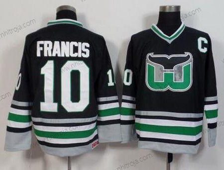 Herrar Hartford Whalers #10 Ron Francis 1995-96 Svart CCM Vintage Tröjor