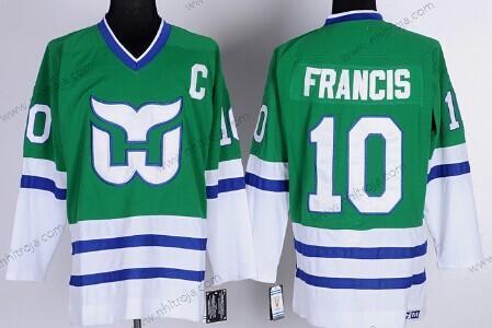 Herrar Hartford Whalers #10 Ron Francis Grön Retro CCM Tröjor