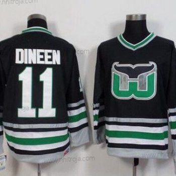 Herrar Hartford Whalers #11 Kevin Dineen 1995-96 Svart CCM Vintage Tröjor