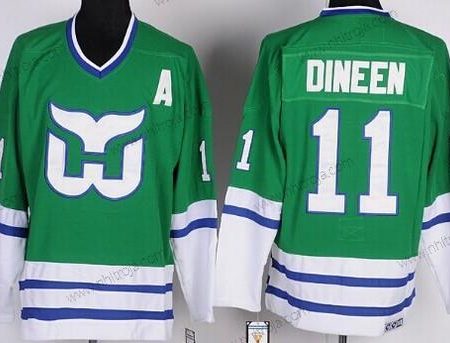 Herrar Hartford Whalers #11 Kevin Dineen Grön Retro CCM Tröjor