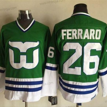 Herrar Hartford Whalers #26 Ray Ferraro Grön CCM Retro Stitched NHL Tröjor