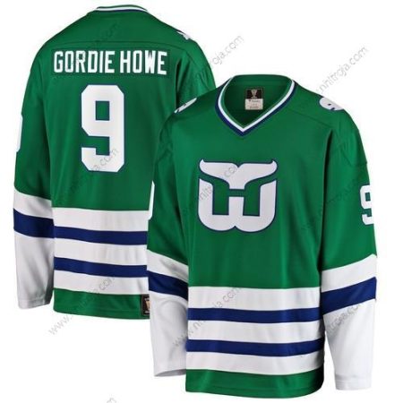 Herrar Hartford Whalers #9 Gordie Howe Fanatics Branded Grön Premier Breakaway Retired Player Tröjor