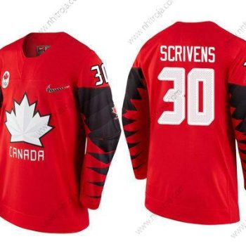 Herrar Kanada Team #30 Ben Scrivens Röd 2018 Vinter Olympics Tröjor