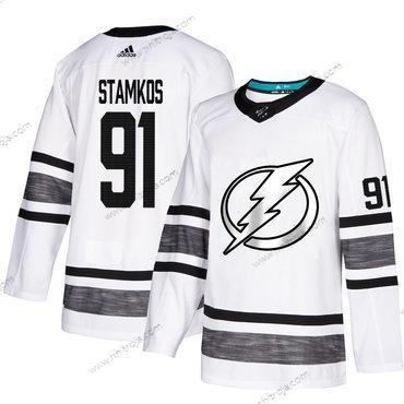 Herrar Lightning #91 Steven Stamkos Vit Autentisk 2019 All-Star Stitched Hockey Tröjor