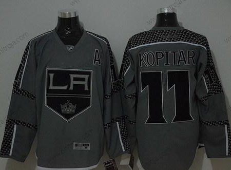 Herrar Los Angeles Kings #11 Anze Kopitar Charcoal Grå Tröjor