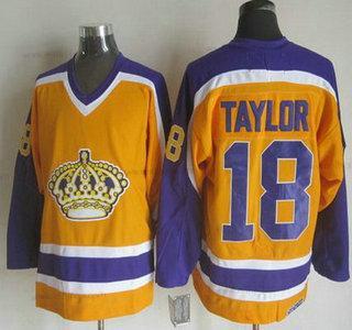 Herrar Los Angeles Kings #18 Dave Taylor 1980-81 Gul CCM Vintage Tröjor