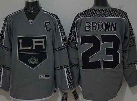 Herrar Los Angeles Kings #23 Dustin Brown Charcoal Grå Tröjor