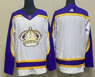 Herrar Los Angeles Kings Blank Vit 2022 Omvänd Retro Stitched Tröjor