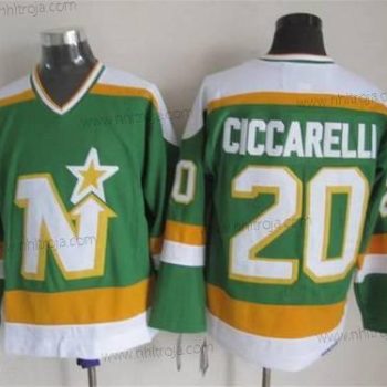 Herrar Minnesota North Dallas Stars #20 Dino Ciccarelli 1978-79 Grön CCM Vintage Tröjor