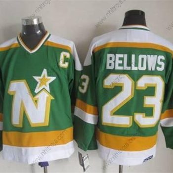 Herrar Minnesota North Dallas Stars #23 Brian Bellows 1978-79 Grön CCM Vintage Tröjor