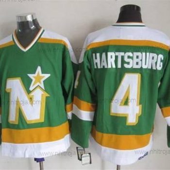 Herrar Minnesota North Dallas Stars #4 Craig Hartsburg 1978-79 Grön CCM Vintage Tröjor