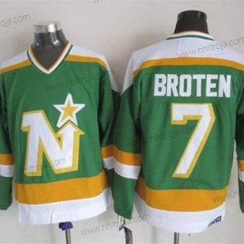 Herrar Minnesota North Dallas Stars #7 Neal Broten 1978-79 Grön CCM Vintage Tröjor