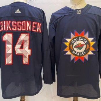 Herrar Minnesota Wild #14 Joel Eriksson Ek 2022 Marin Native American Heritage Day Stitched Tröjor