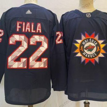 Herrar Minnesota Wild #22 Kevin Fiala 2022 Marin Native American Heritage Day Stitched Tröjor