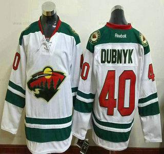 Herrar Minnesota Wild #40 Devan Dubnyk Reebok Vit Premier Borta Tröjor