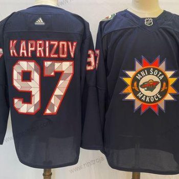 Herrar Minnesota Wild #97 Kirill Kaprizov 2022 Marin Native American Heritage Day Stitched Tröjor