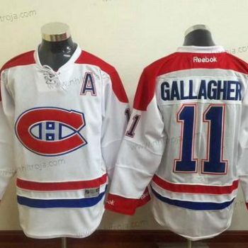 Herrar Montreal Canadiens #11 Brendan Gallagher Reebok Vit 2015-16 Premier NHL Borta Tröjor