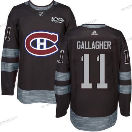 Herrar Montreal Canadiens #11 Brendan Gallagher Svart 1917-2017 100th Jubileum Stitched NHL Tröjor