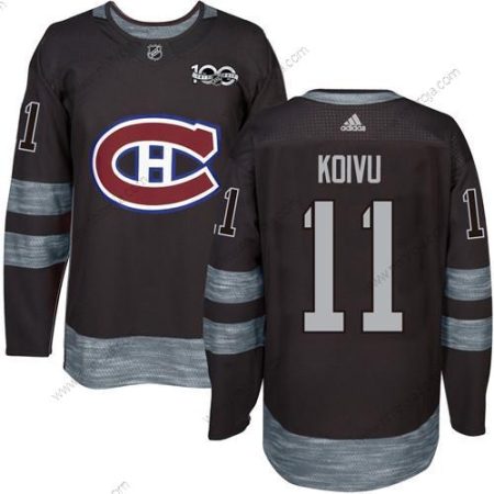 Herrar Montreal Canadiens #11 Saku Koivu Svart 1917-2017 100th Jubileum Stitched NHL Tröjor