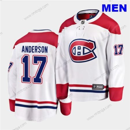 Herrar Montreal Canadiens #17 Josh Anderson Vit 2020-21 Break Player Borta Tröjor