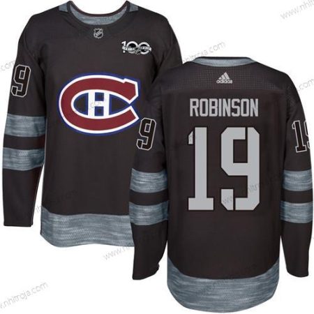 Herrar Montreal Canadiens #19 Larry Robinson Svart 1917-2017 100th Jubileum Stitched NHL Tröjor