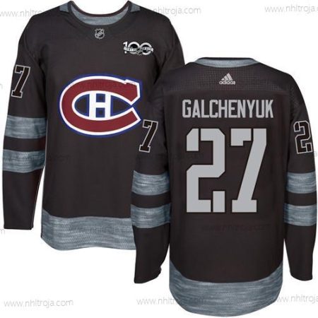 Herrar Montreal Canadiens #27 Alex Galchenyuk Svart 1917-2017 100th Jubileum Stitched NHL Tröjor