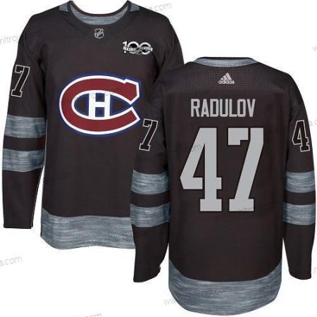 Herrar Montreal Canadiens #47 Alexander Radulov Svart 1917-2017 100th Jubileum Stitched NHL Tröjor