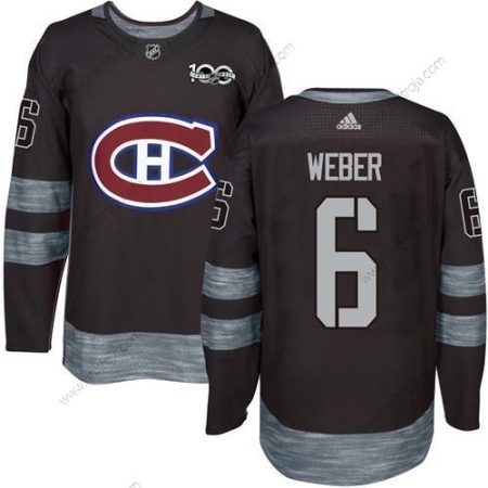 Herrar Montreal Canadiens #6 Shea Weber Svart 1917-2017 100th Jubileum Stitched NHL Tröjor