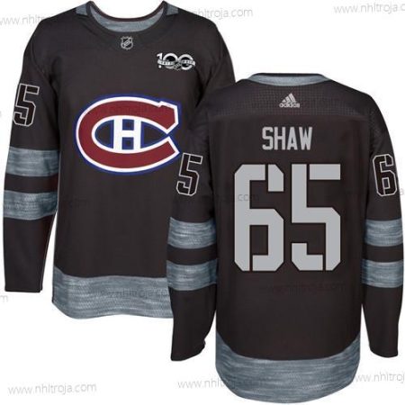 Herrar Montreal Canadiens #65 Andrew Shaw Svart 1917-2017 100th Jubileum Stitched NHL Tröjor