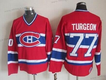 Herrar Montreal Canadiens #77 Pierre Turgeon Röd Retro CCM Tröjor