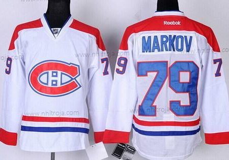 Herrar Montreal Canadiens #79 Andrei Markov Vit Tröjor