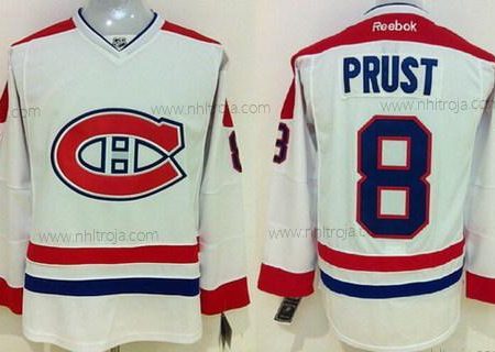 Herrar Montreal Canadiens #8 Brandon Prust Vit Tröjor