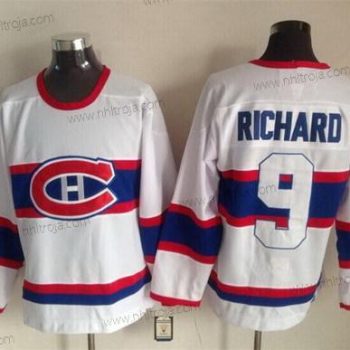 Herrar Montreal Canadiens #9 Maurice Richard Vit Retro CCM Tröjor