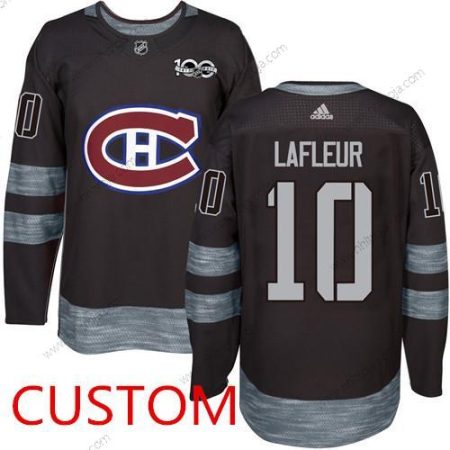 Herrar Montreal Canadiens Skräddarsydda Svart 1917-2017 100th Jubileum Stitched NHL Tröjor