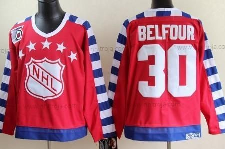 Herrar NHL 1992 All-Star #30 Ed Belfour Röd 75Th Retro CCM Tröjor