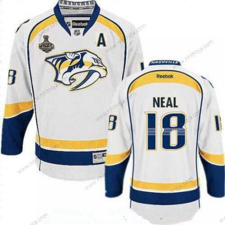 Herrar Nashville Predators #18 James Neal Vit 2017 Stanley Cup Finals A Patch Stitched NHL Reebok Hockey Tröjor