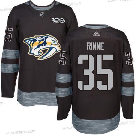 Herrar Nashville Predators #35 Pekka Rinne Svart 1917-2017 100th Jubileum Stitched NHL Tröjor