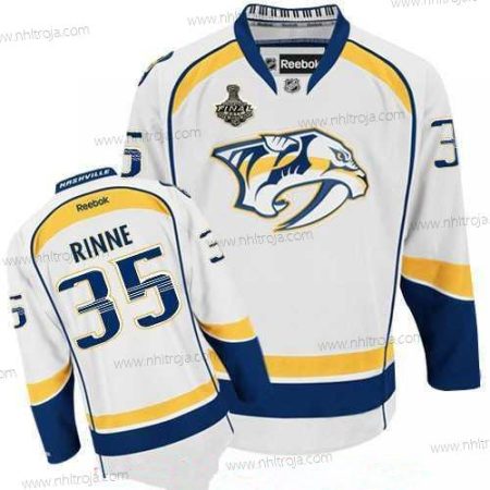 Herrar Nashville Predators #35 Pekka Rinne Vit 2017 Stanley Cup Finals Patch Stitched NHL Reebok Hockey Tröjor