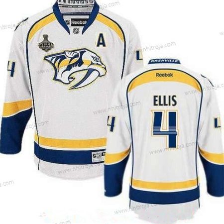 Herrar Nashville Predators #4 Ryan Ellis Vit 2017 Stanley Cup Finals A Patch Stitched NHL Reebok Hockey Tröjor