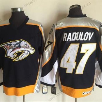 Herrar Nashville Predators #47 Alexander Radulov Marin Blå 1998-99 Stitched NHL CCM Vintage Hockey Tröjor