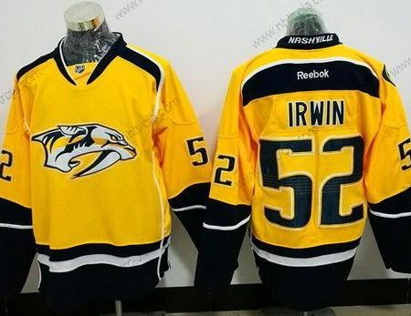 Herrar Nashville Predators #52 Matt Irwin Gul Stitched NHL Reebok Hockey Hemma Tröjor