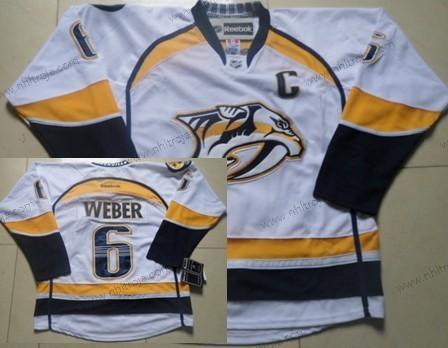 Herrar Nashville Predators #6 Shea Weber Vit Tröjor