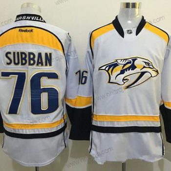 Herrar Nashville Predators #76 P. K. Subban Vit Reebok NHL Ice Hockey Tröjor