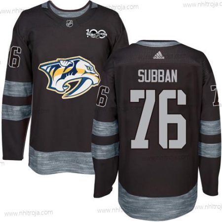 Herrar Nashville Predators #76 P.K Subban Svart 1917-2017 100th Jubileum Stitched NHL Tröjor