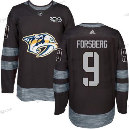 Herrar Nashville Predators #9 Filip Forsberg Svart 1917-2017 100th Jubileum Stitched NHL Tröjor