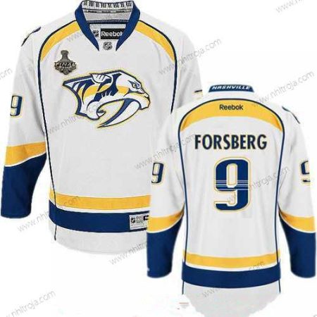 Herrar Nashville Predators #9 Filip Forsberg Vit 2017 Stanley Cup Finals Patch Stitched NHL Reebok Hockey Tröjor