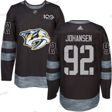 Herrar Nashville Predators #92 Ryan Johansen Svart 1917-2017 100th Jubileum Stitched NHL Tröjor