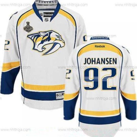 Herrar Nashville Predators #92 Ryan Johansen Vit 2017 Stanley Cup Finals Patch Stitched NHL Reebok Hockey Tröjor