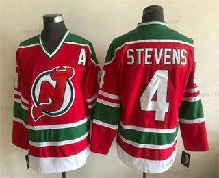 Herrar New Jersey Devils #4 Scott Stevens Röd Stitched Tröjor