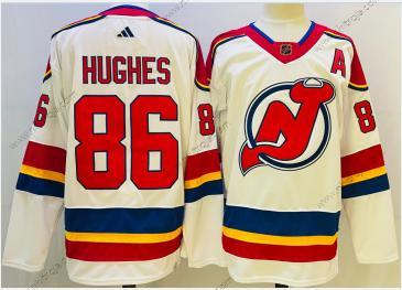 Herrar New Jersey Devils #86 Jack Hughes Vit 2022 Omvänd Retro Autentisk Tröjor